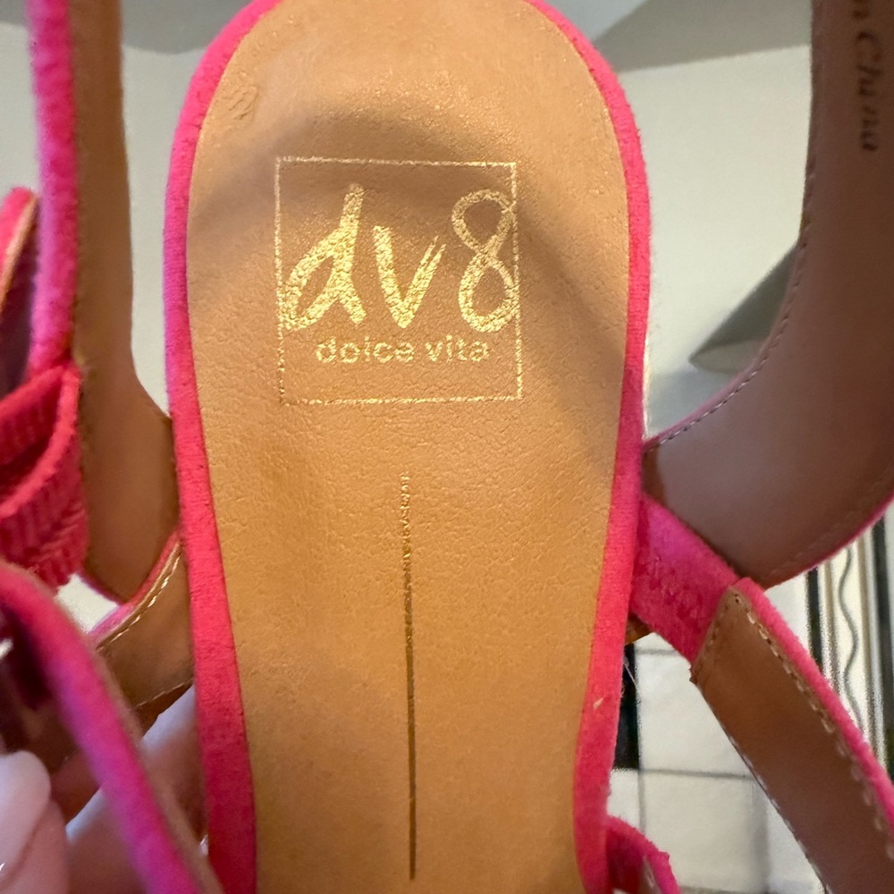 DV by Dolce Vita Hot Pink Strappy Wedges - Picture 4 of 6